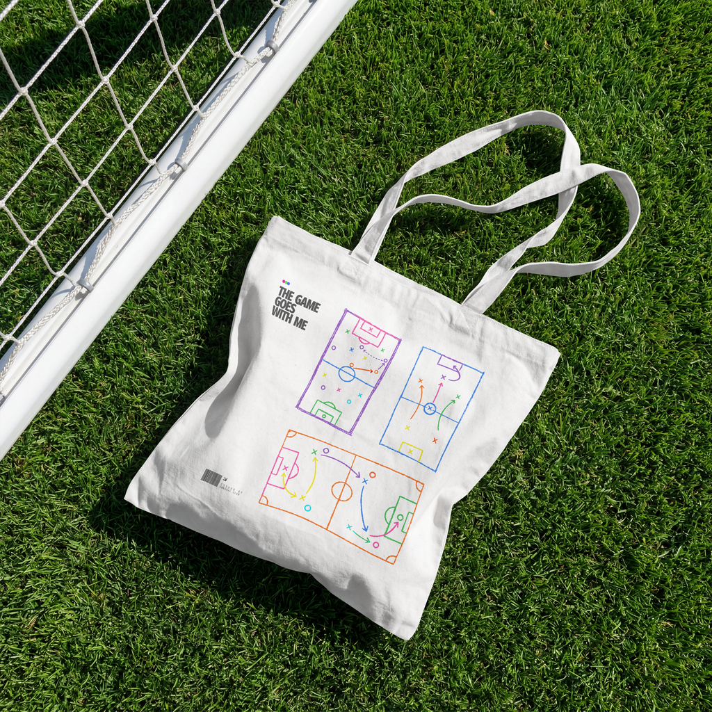 "The Game Goes With Me" Tote Bag - White